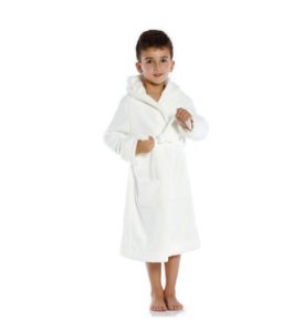 Image of sale on Ivory Fleece Hooded Robe