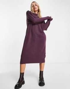 Image of sale on Knit Midi Dress in Purple