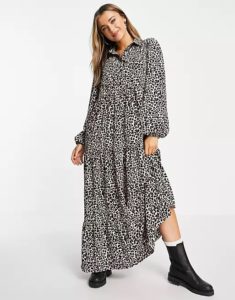 Image of sale on Maxi Shirt Dress in Leopard