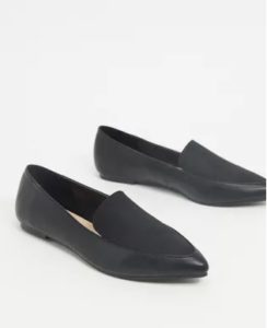 Image of sale on Pointed Flat Loafers In Black Mix