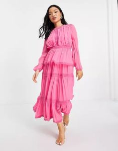 Image of sale on Pleated Tiered Maxi Dress