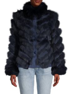 Image of sale on Reversible Silk & Fox Fur Jacket