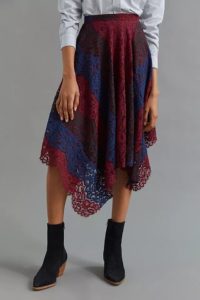 Image of sale on Sachin & Babi Lace Handkerchief Midi Skirt