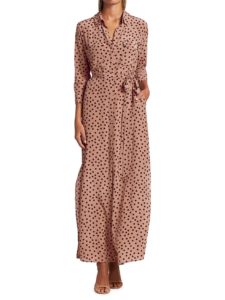 Image of sale on Cameron Long Belted Silk Shirtdress