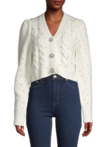Image of sale on Faux Pearl-Embellished Cardigan