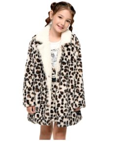 Image of sale on Girl’s Leopard-Print Faux Fur Jacket, Size 4-6X