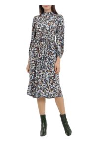 Image of sale on Mock Neck 3/4 Sleeve Midi Dress
