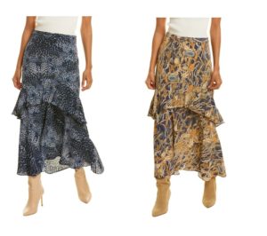 Image of sale on Ruffle Tiered Silk Skirt