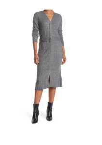 Image of sale on Tied To You Belted Midi Sweater Dress
