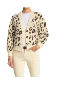 Image of sale on Leopard Print Eyelash Knit Cardigan