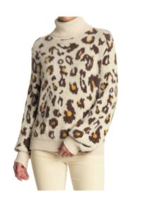 Image of sale on Animal Print Turtleneck Sweater