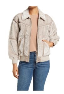 Image of sale on Faux Fur Deline Teddy Reversible Bomber Jacket