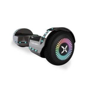 Image of sale on Hover-1 Chrome Hoverboard, Gunmetal, LED Lights, Bluetooth Speaker, 6.5 in Tires, 220 lbs Max weight, 7 MPH