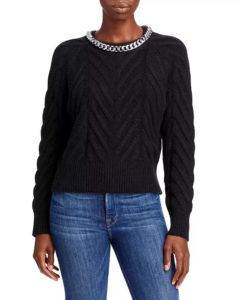 Image of sale on Chain Detail Cable Knit Sweater