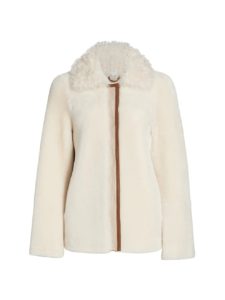 Image of sale on Julia & Stella For The Fur Salon Sherpa Wing Collar Jacket