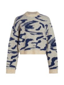 Image of sale on Brushstroke Knit Cropped Sweater