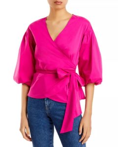 Image of sale on Paulina Poplin Wrap Top