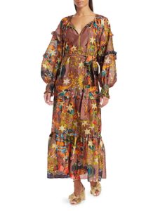 Image of sale on Peru Khuayana Printed Cotton & Silk Tunic Dress