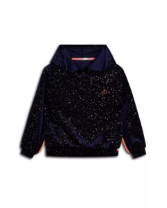 Image of sale on Girls’ Glitter Velvet Hoodie – Little Kid