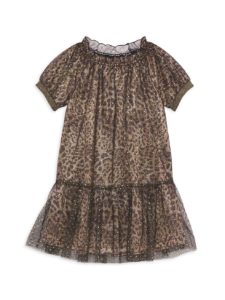 Image of sale on Little Girl’s Cheetah-Print Glitter Dress