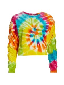 Image of sale on Tie-Dye Ruched-Sleeve Pullover