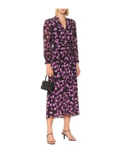 Image of sale on Radiant Leaves silk-blend midi dress