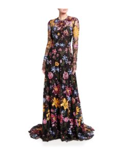 Image of sale on Floral Sequin-Embroidered Tulle Illusion Gown size 6