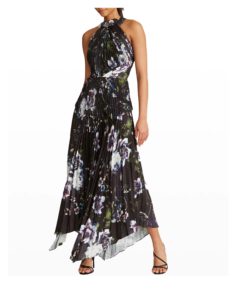 Image of sale on Trinity Floral Pleated Halter Dress