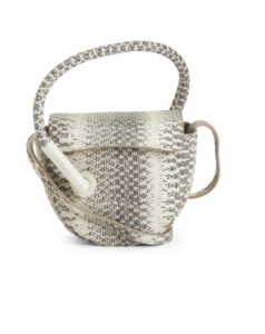 Image of sale on Leather Mez Arles Snake Tote With Crossbody Strap
