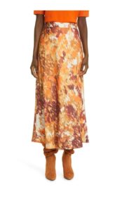 Image of sale on Sumner Autumn Haze Silk & Wool Twill Midi Skirt