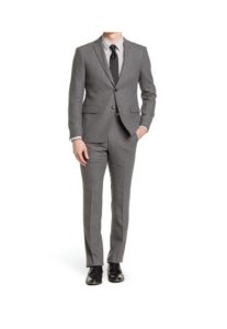 Image of sale on Light Grey Notch Lapel Two Button Wool Suit