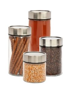 Image of sale on 4 Piece Date Dial Lid Glass Canister Set