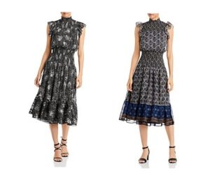 Image of sale on Ruffled Printed Midi Dress