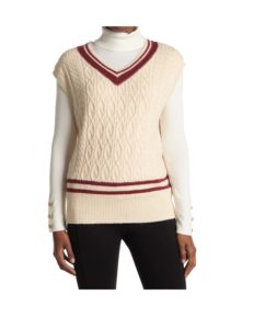 Image of sale on Striped Cable Knit Sweater Vest