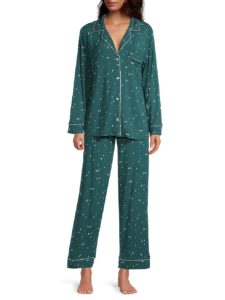 Image of sale on Gisele 2-Piece Printed Long Pajama Set