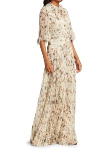 Image of sale on Printed Silk Crinkle Chiffon Gown