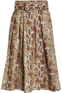 Image of sale on Pleated faux snake-effect leather skirt