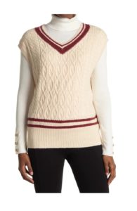 Image of sale on Striped Cable Knit Sweater Vest