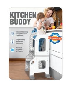 Image of sale on Kitchen Buddy 2-in-1 Stool for Ages 1-3 safe up to 100 lbs.
