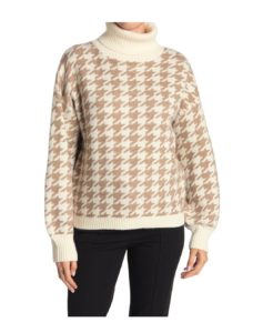 Image of sale on Houndstooth Turtleneck Pullover Sweater