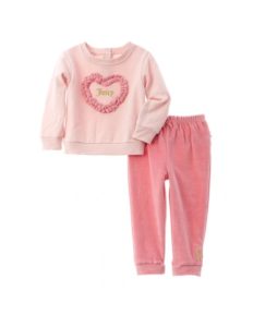 Image of sale on 2pc Fleece Top & Velour Pant Set 9m-24 m