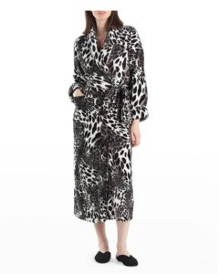 Image of sale on Leopard-Print Faux Fur Long Robe