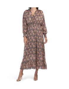 Image of sale on Juniors Puff Sleeve Maxi Dress