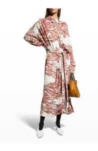 Image of sale on Abstract-Print Maxi Shirtdress size 4-6