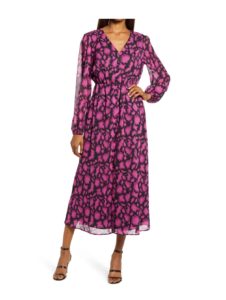 Image of sale on Button Long Sleeve Midi Dress