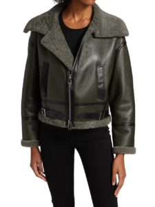Image of sale on Shearling-Lined Leather Aviator Jacket