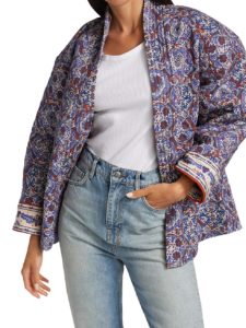 Image of sale on Thida Quilted Cotton-Blend Print Jacket