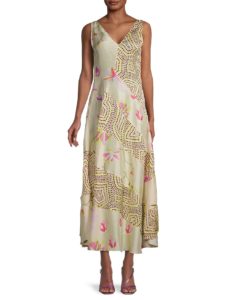 Image of sale on Patchwork Silk Maxi Dress