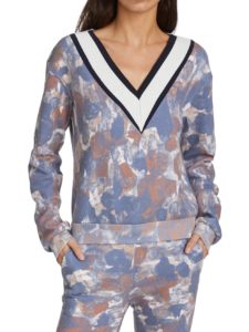 Image of sale on Printed V-Neck Sweatshirt