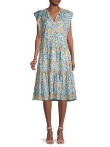 Image of sale on Floral-Print Tiered Dress